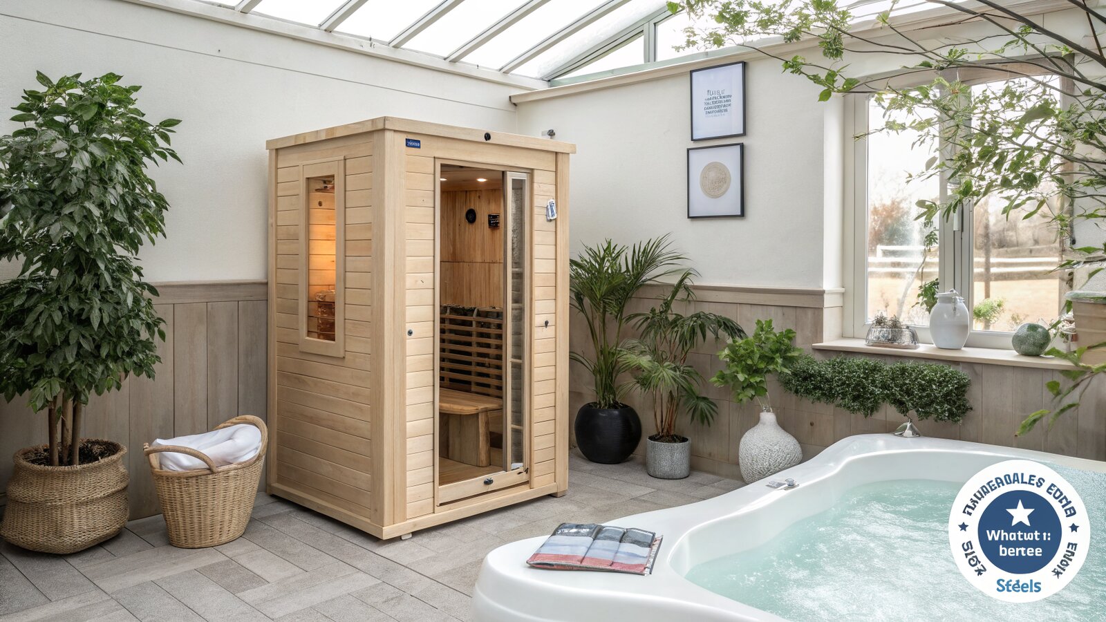 Infrared sauna installed in a home wellness room